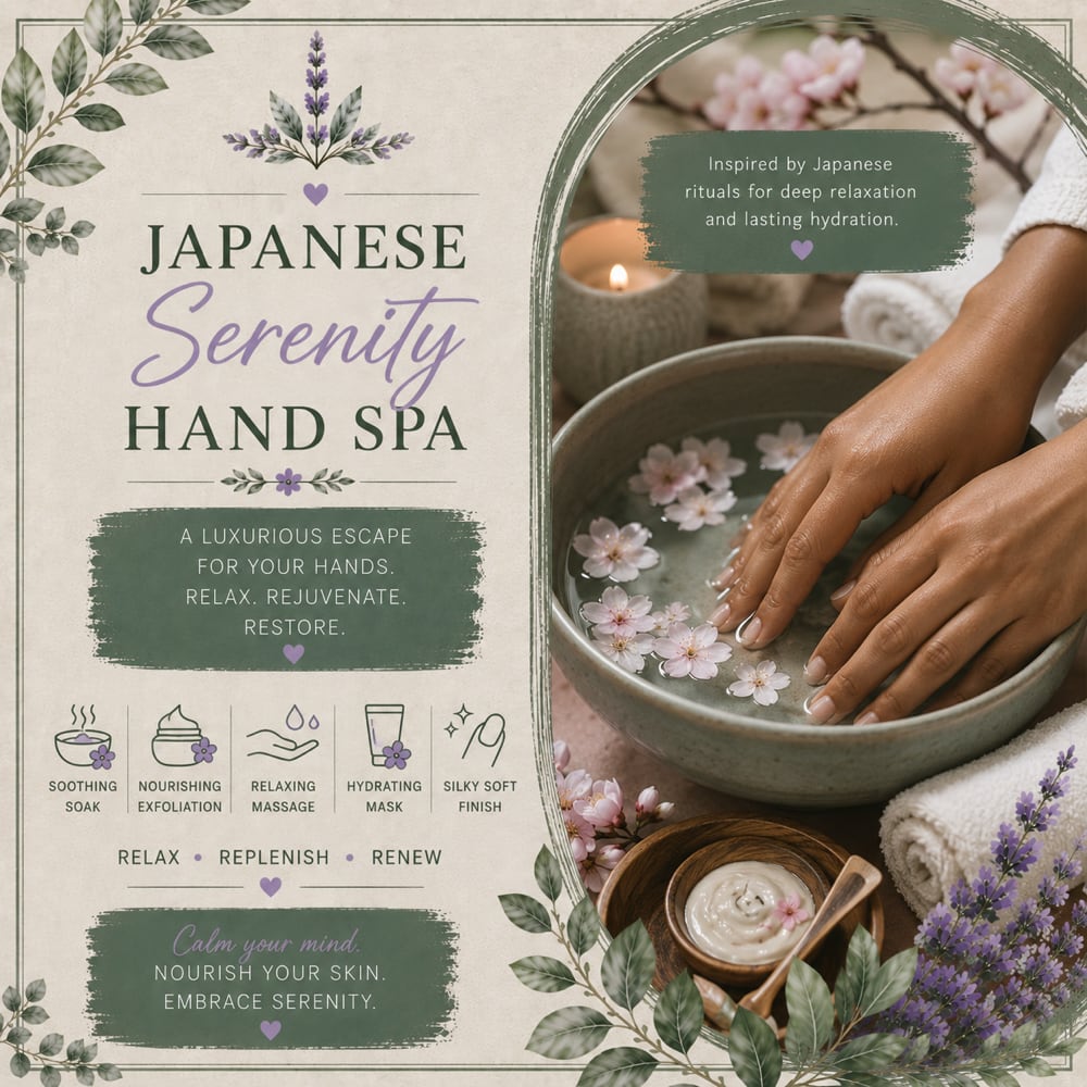 Japanese Serenity Hand Spa — Otani's service card
